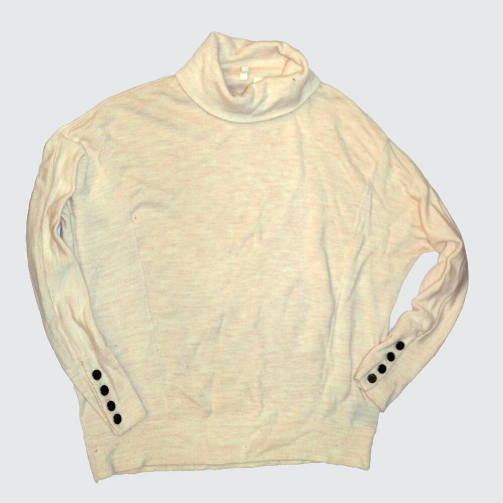 Anthropologie Size Large women's light pink wool blend turtleneck by moth